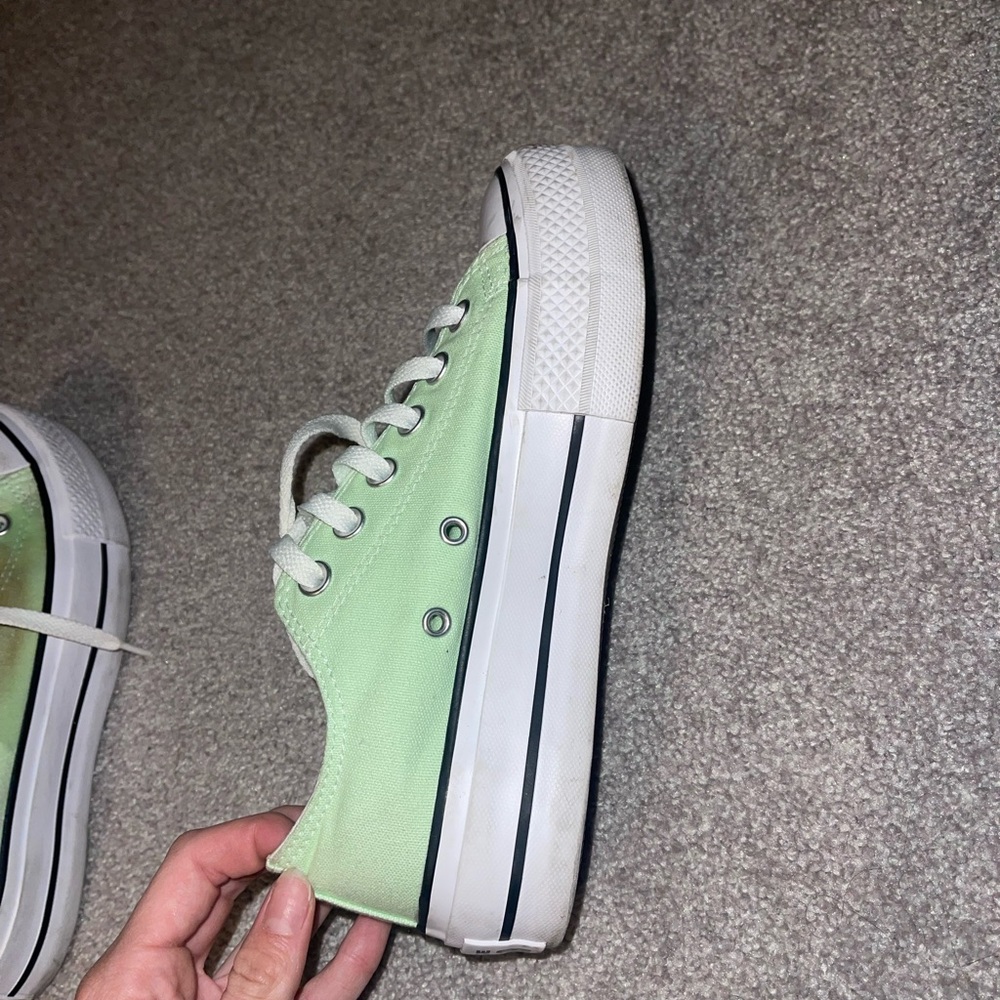 Mint Green Platform Low Top Converse - image 4